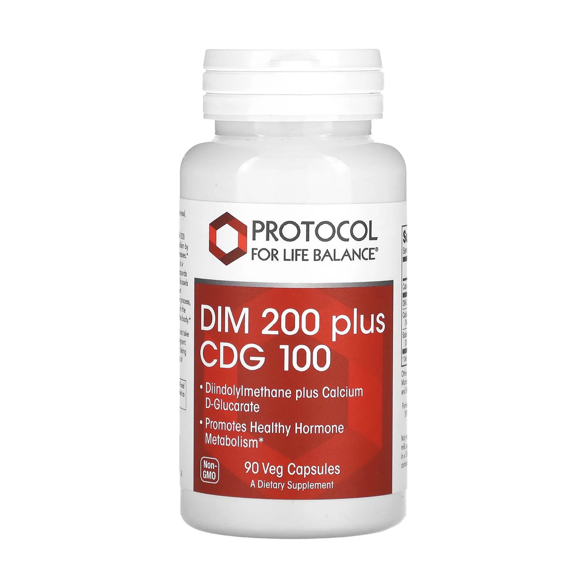 Дііндолілметан плюс D-глюкарат кальцію Protocol For Life Balance DIM 200 Plus CDG 100, 90 вегетаріанських капсул